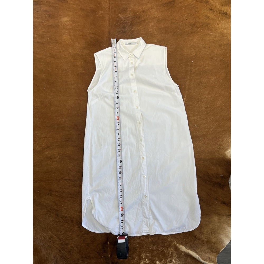 T by Alexander Wang White Sleeveless Button Down Shirt Dress Size 2 - Picture 3 of 7